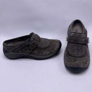 Merrell Encore Sidestep Shoes Women's 6 Brown Clog Outdoor Moc Qform Air Cushion